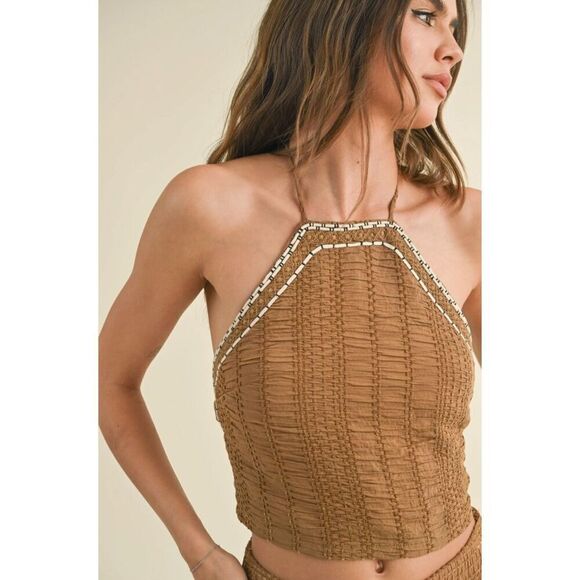 Eyelit Halter Tank Top Miou Muse - Picture 5 of 10